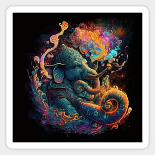 Trippy Elephant Magnet